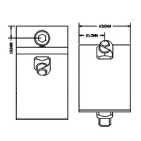 40-550-0 MODULAR SOLUTIONS ANGLE BRACKET 45MM WIDE 45 DEGREES HARDWARE NOT INCLUDED